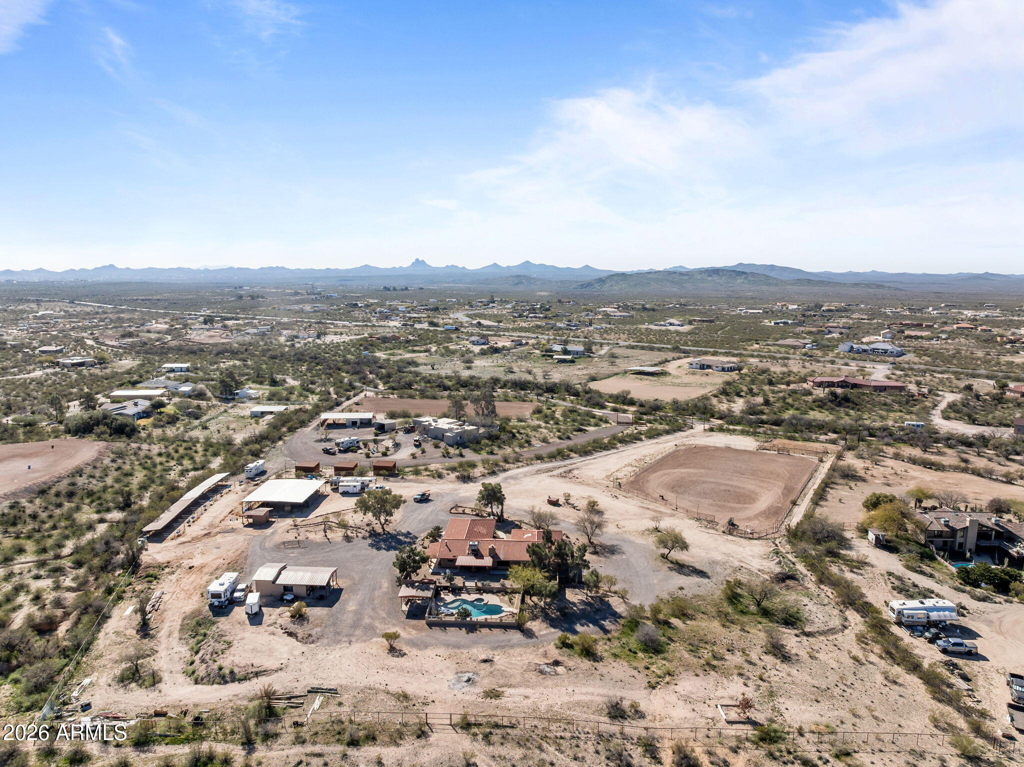 35085 South Turtle Creek Road Wickenburg, AZ 85390 - Photo 9 of 55 an aerial view of residential building and trees around
