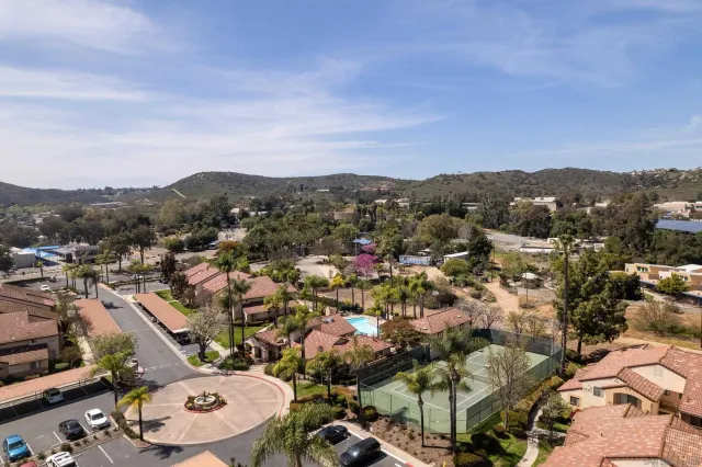 an aerial view of a city