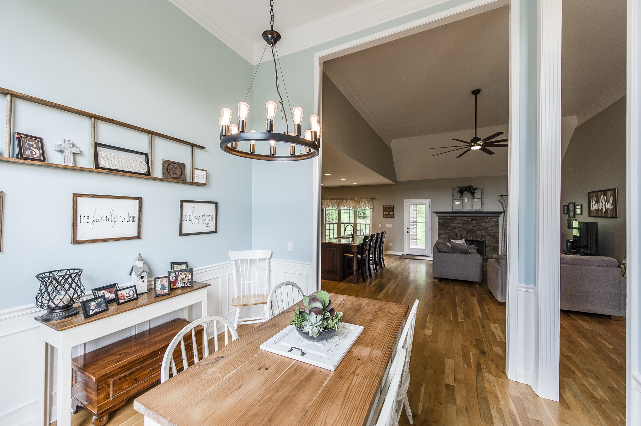 1145 Kimberly Drive Goodlettsville, TN 37072 - Photo 18 of 70 a view of a dining room and livingroom with furniture wooden floor a chandelier