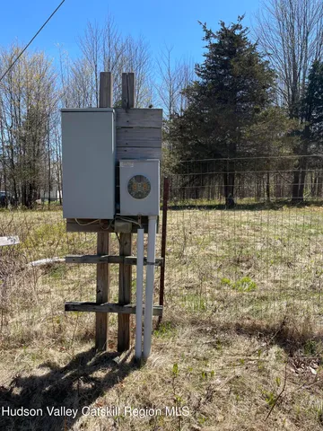 a view of a garden with trees
