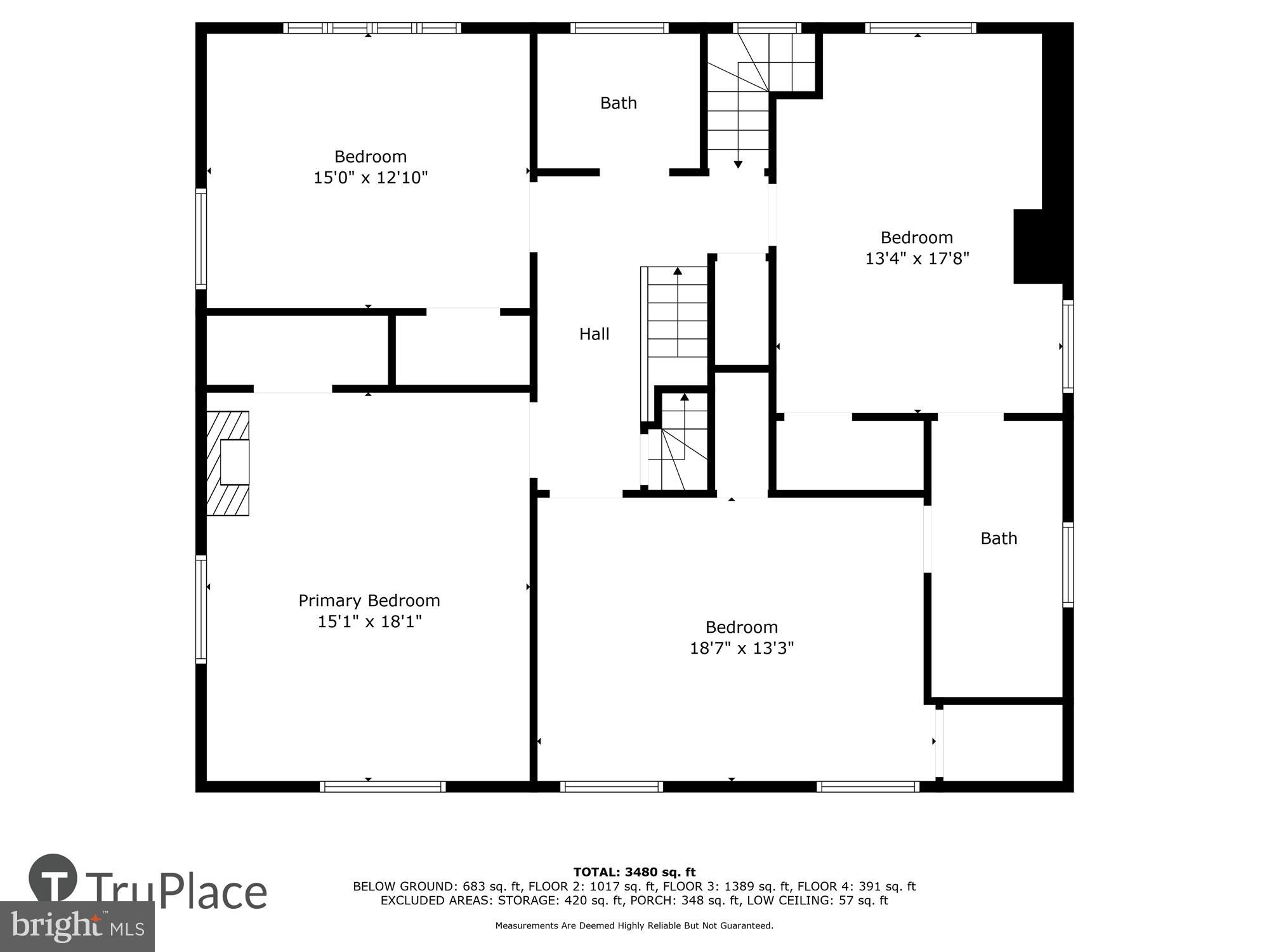 208 Edgevale Road Baltimore, MD 21210 - Photo 67 of 69 Second level floor plan