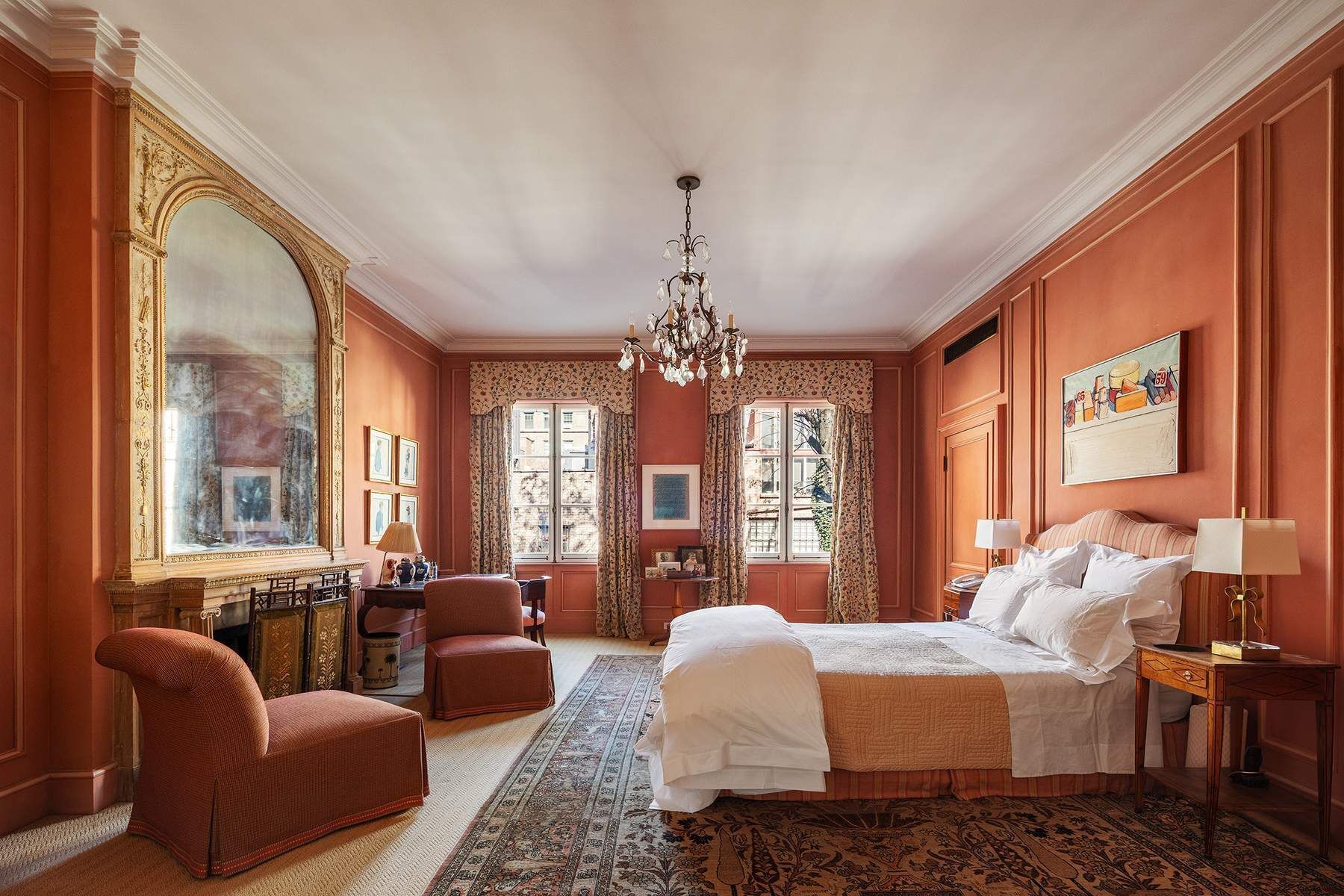123 East 73rd Street Manhattan, NY 10021 - Photo 7 of 24 a living room with furniture windows and a chandelier