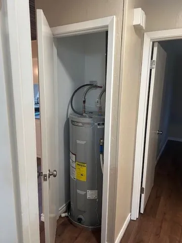 a view of water heater door
