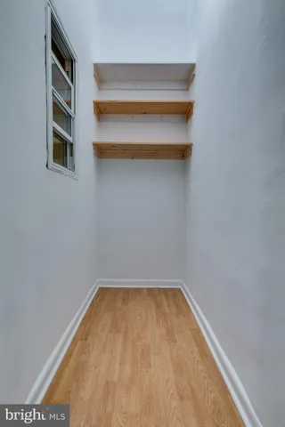 a small space with a bed