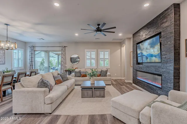 a spacious bathroom with a double vanity sink and a mirror