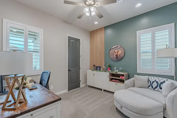 a living room with furniture