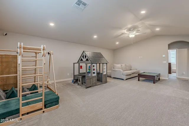 a view of a backyard with stairs