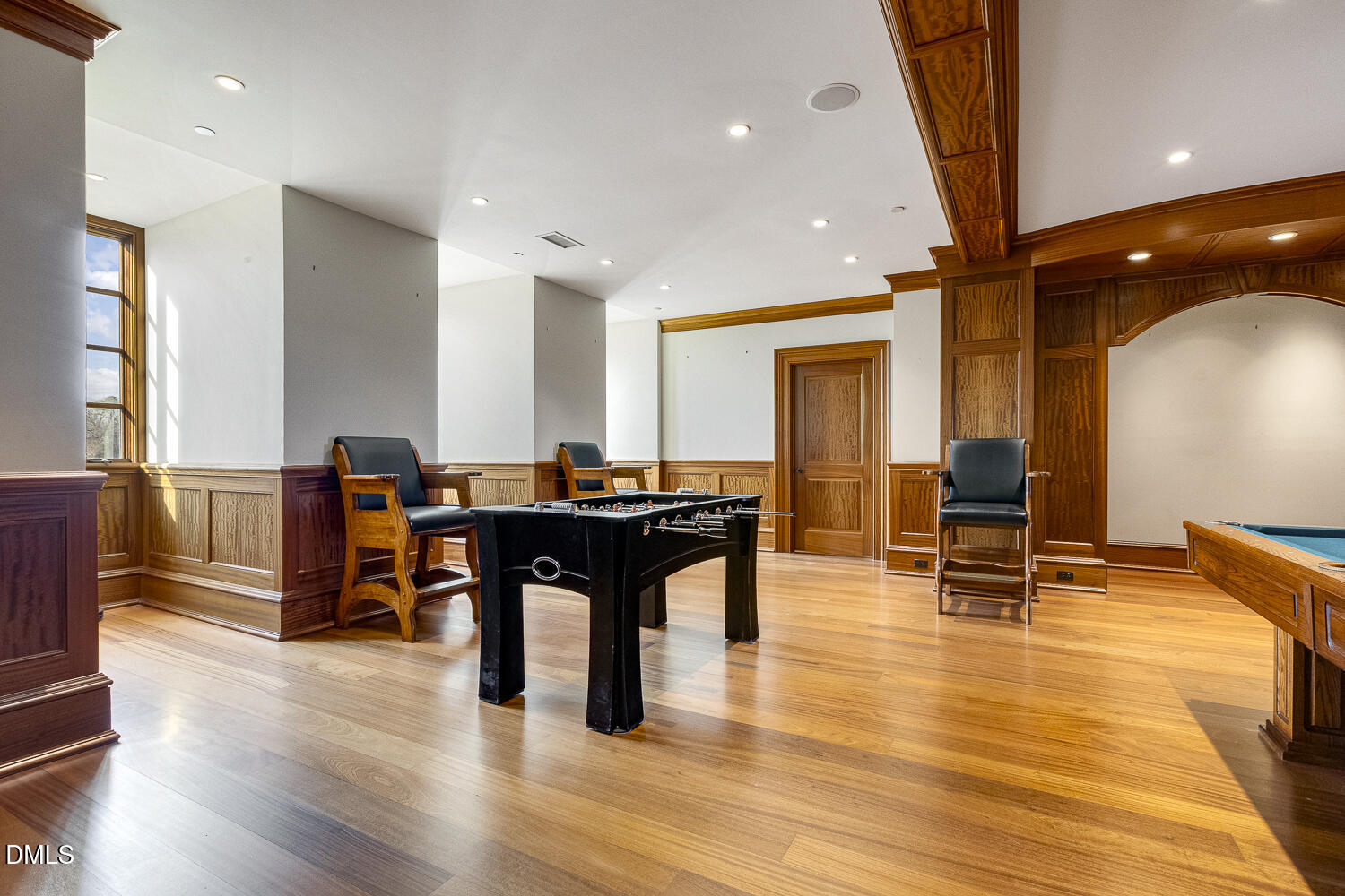 7505 New Sharon Church Road Rougemont, NC 27572 - Photo 65 of 99 a living room with furniture a table and wooden floor