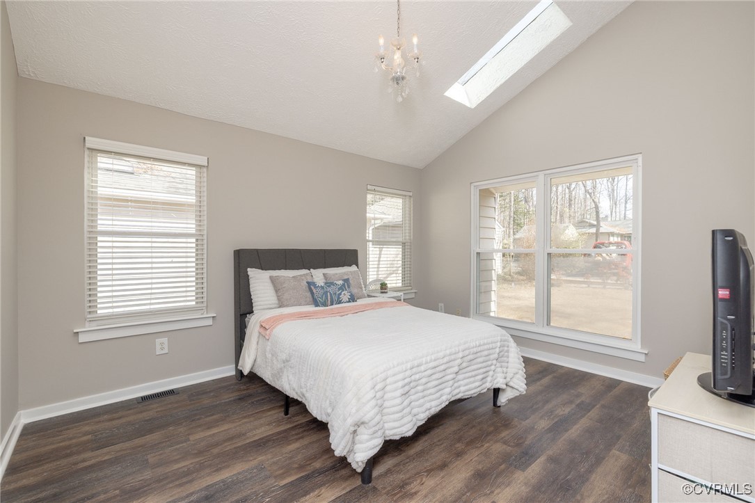 3018 3 Bridges Road Midlothian, VA 23112 - Photo 18 of 30 Bedroom featuring dark wood-type flooring, vaulted