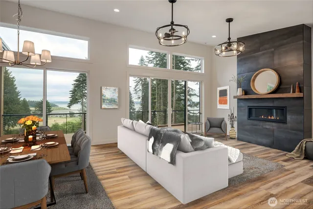 a view of a living room a fireplace with a window