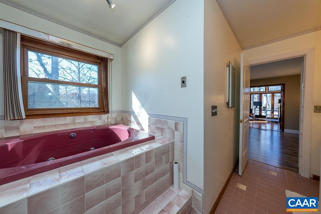 75 Amethyst Road Palmyra, VA 22963 - Photo 33 of 42 a spacious bathroom with a granite countertop tub and a large window