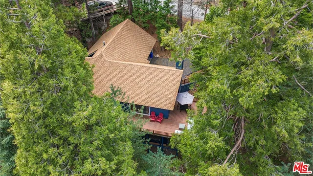 a view of a wooden roof deck