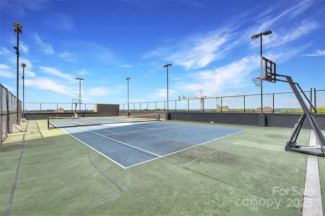 a view of a indoor basketball court