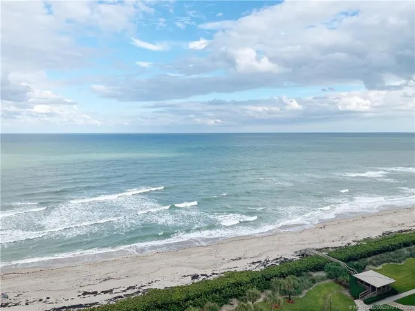 a view of an ocean and beach
