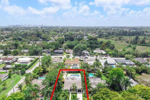an aerial view of multiple house
