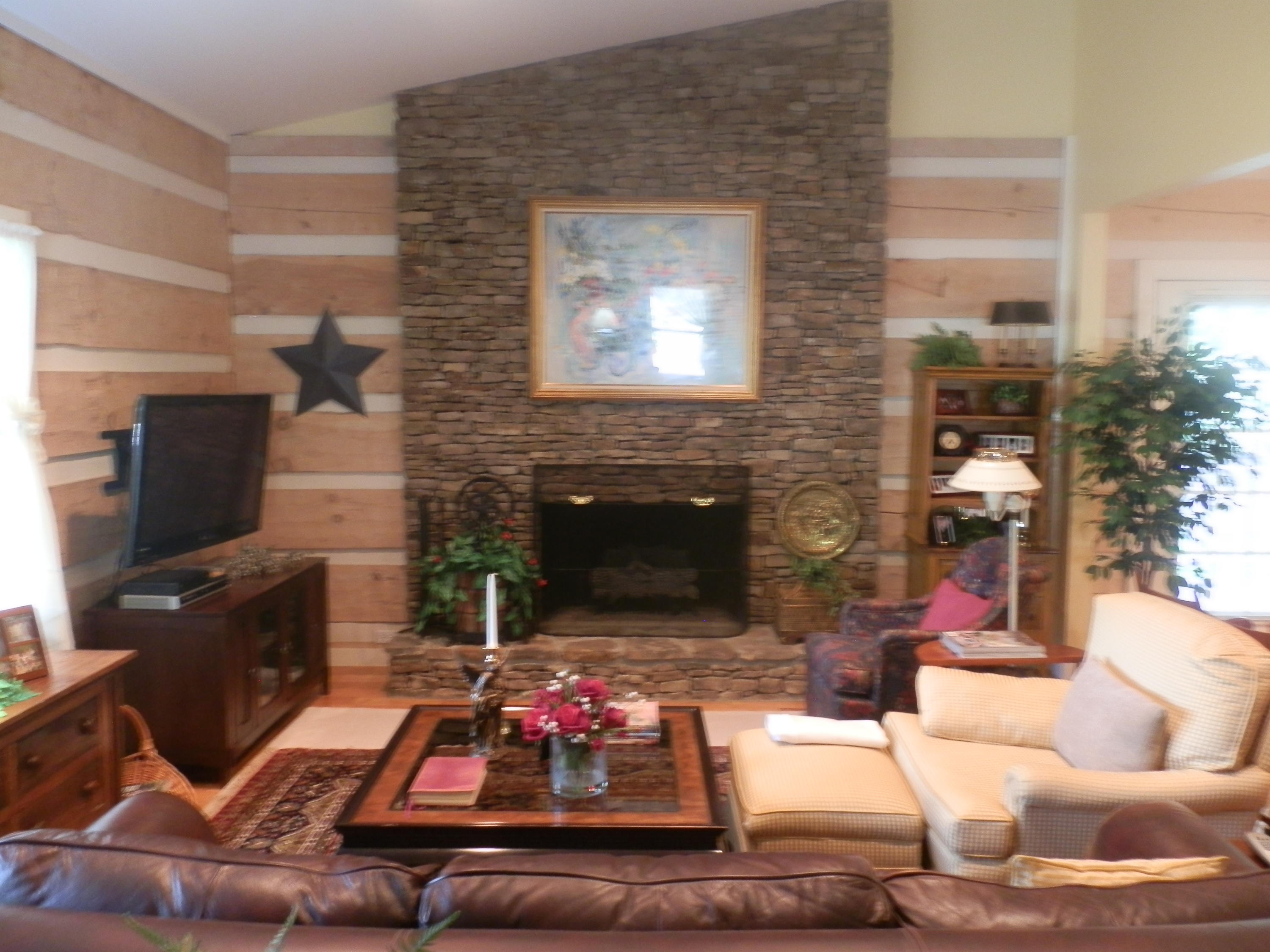537 Pine Ridge Road Clinton, TN 37716 - Photo 8 of 33 Living Room With Stone Fireplace