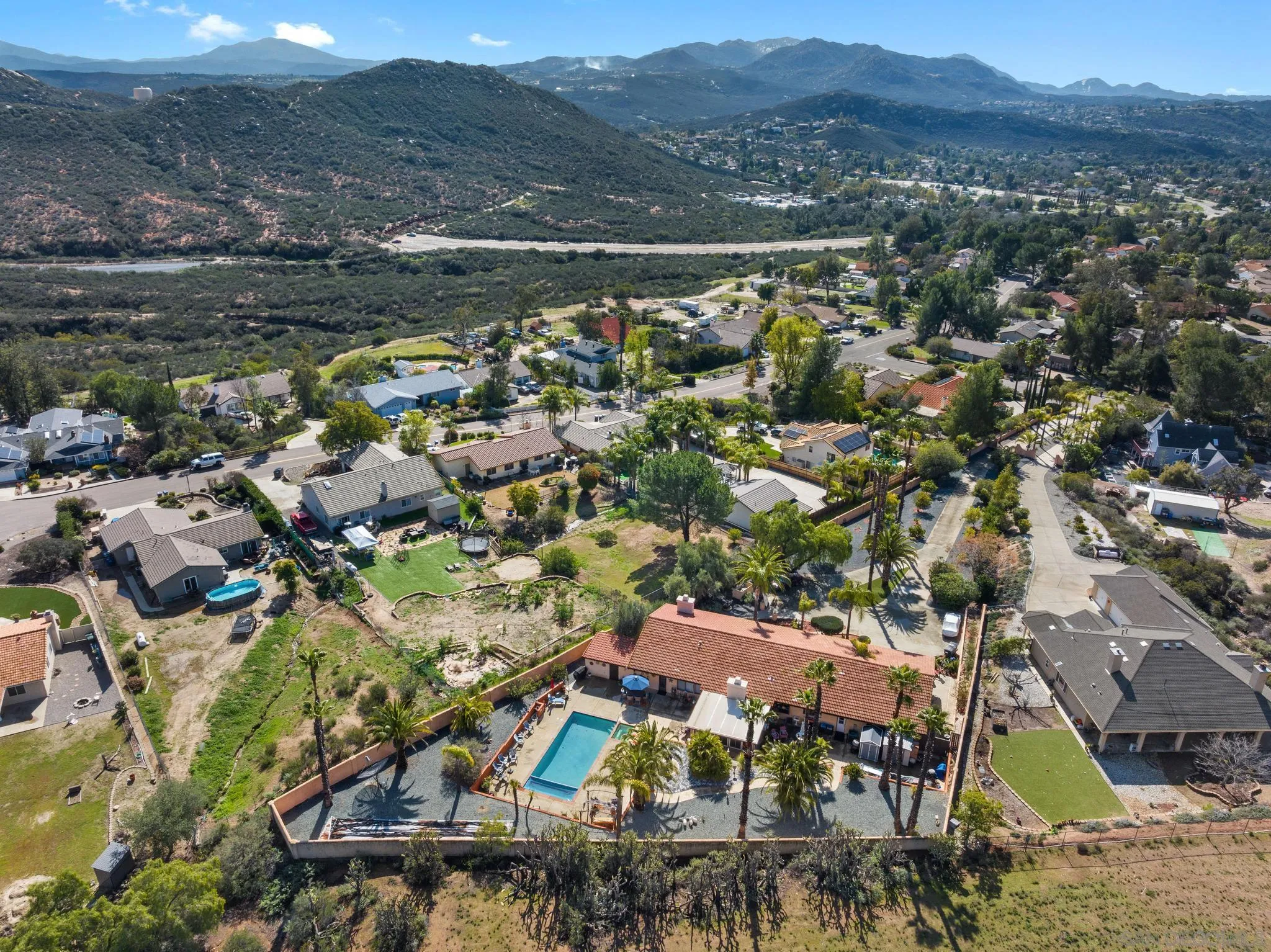 24572 Rutherford Road Ramona, CA 92065 - Photo 61 of 62 an aerial view of residential houses and outdoor space