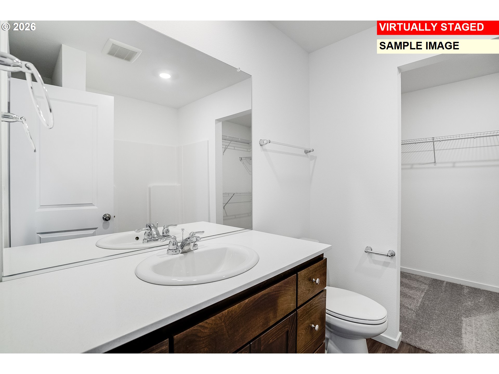 5749 Bainbridge Road Eugene, OR 97402 - Photo 9 of 15 a bathroom with a sink toilet and a mirror