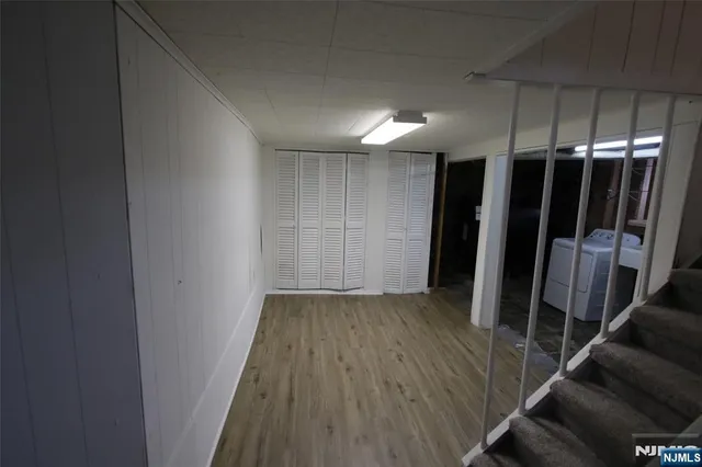 a view of hallway with stairs