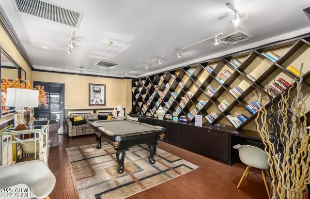 a front view of a building with a street