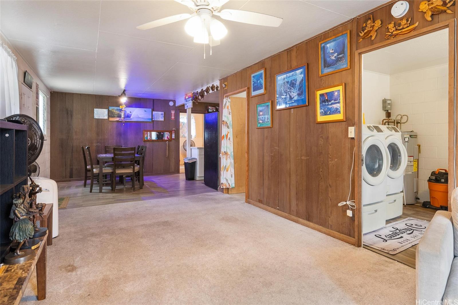 85-576 Waianae Valley Road, Unit A Waianae, HI 96792 - Photo 20 of 20 view of the laundry room, living room, dining room, kitchen and entry to downstairs bedroom