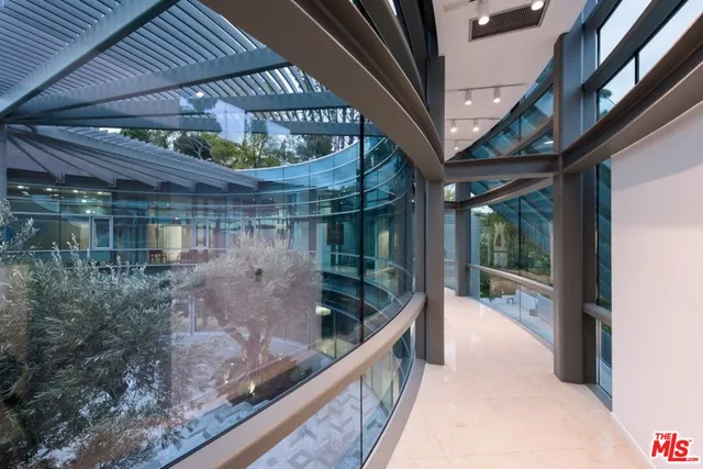 a view of lobby with chandelier