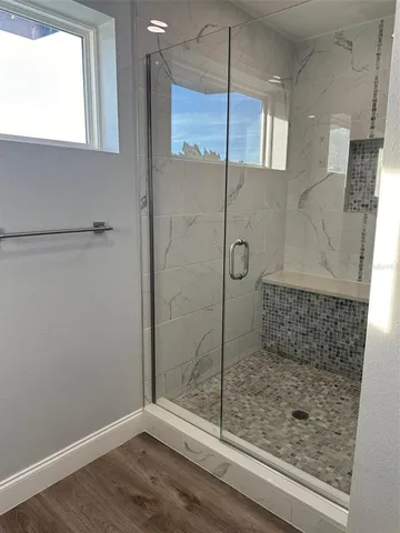 a bathroom with a shower