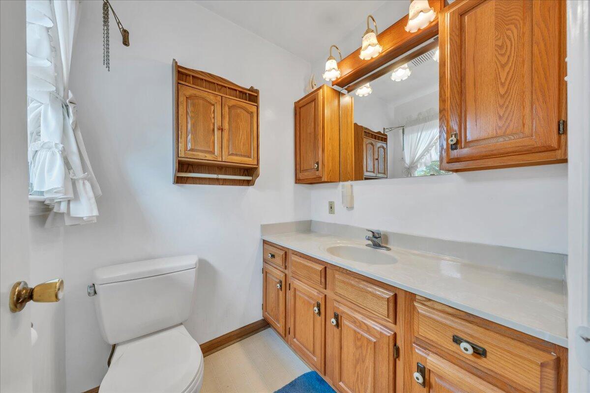 449 Cameron Drive Vinton, VA 24179 - Photo 19 of 39 a bathroom with a sink a mirror and a toilet