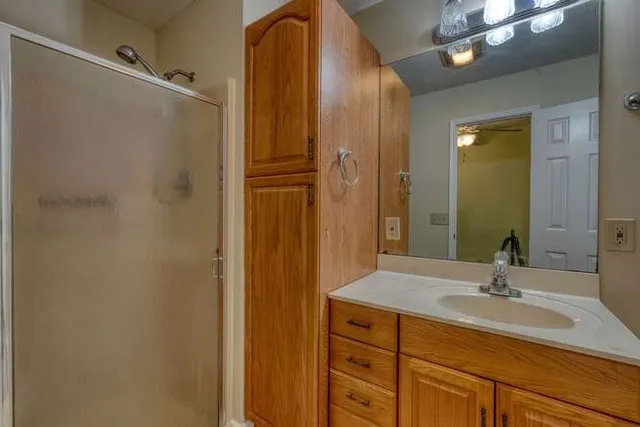 a view of backyard of house