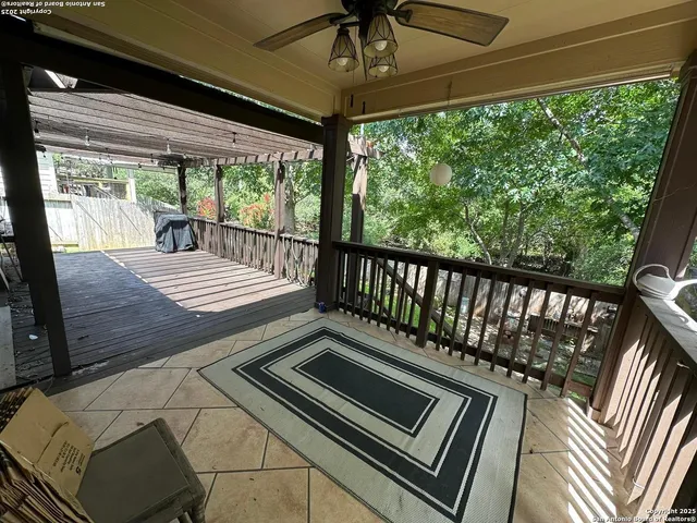 a view of outdoor space with seating