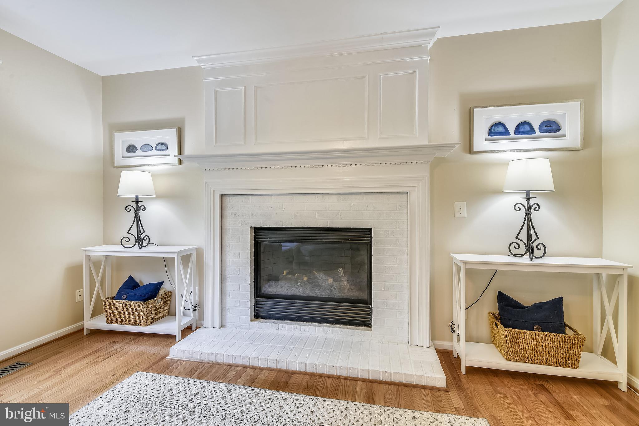 21558 Awbrey Place Broadlands, VA 20148 - Photo 14 of 45 GAS FIREPLACE WITH PAINTED BRICK HEARTH AND MANTLE