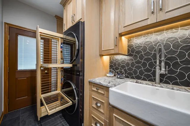 a bathroom with a bathtub and shower