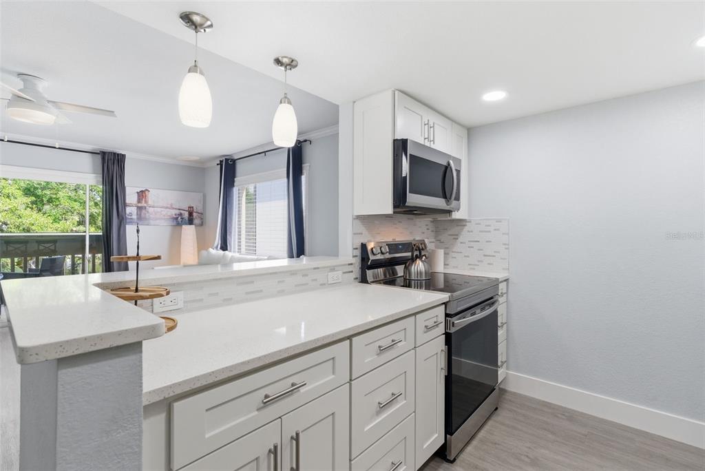 631 North Keene Road, Unit S8 Clearwater, FL 33755 - Photo 8 of 20 a kitchen with a sink appliances and cabinets