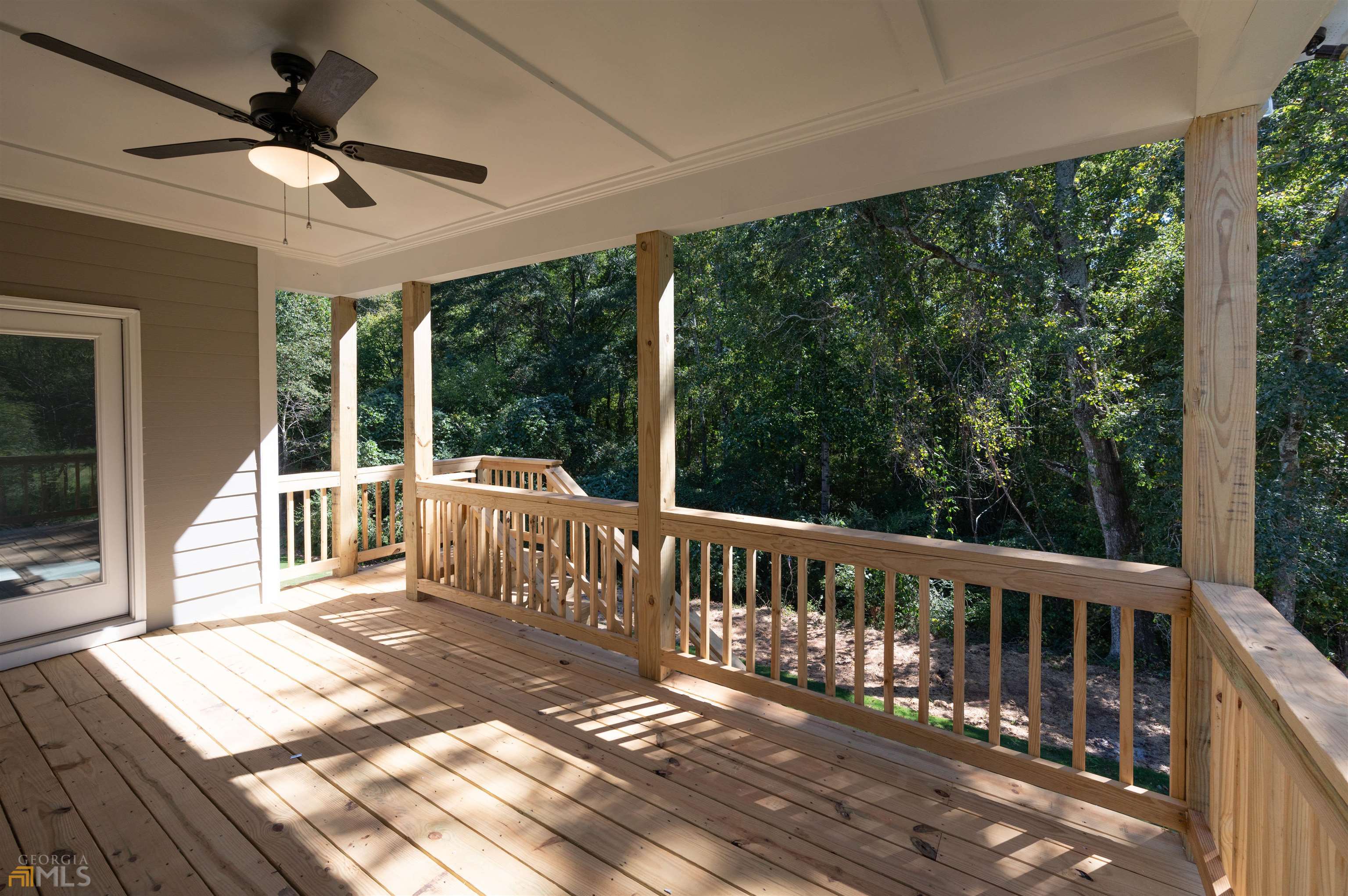 a view of a deck