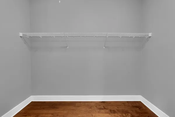 a view of small space with racks on the wall