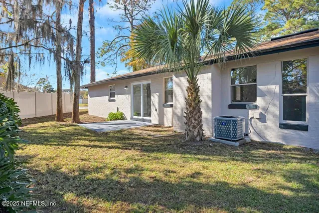 a view of a house with a patio