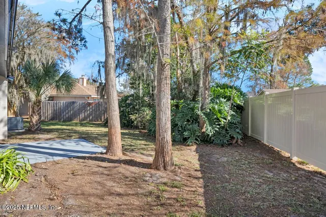 a view of a backyard