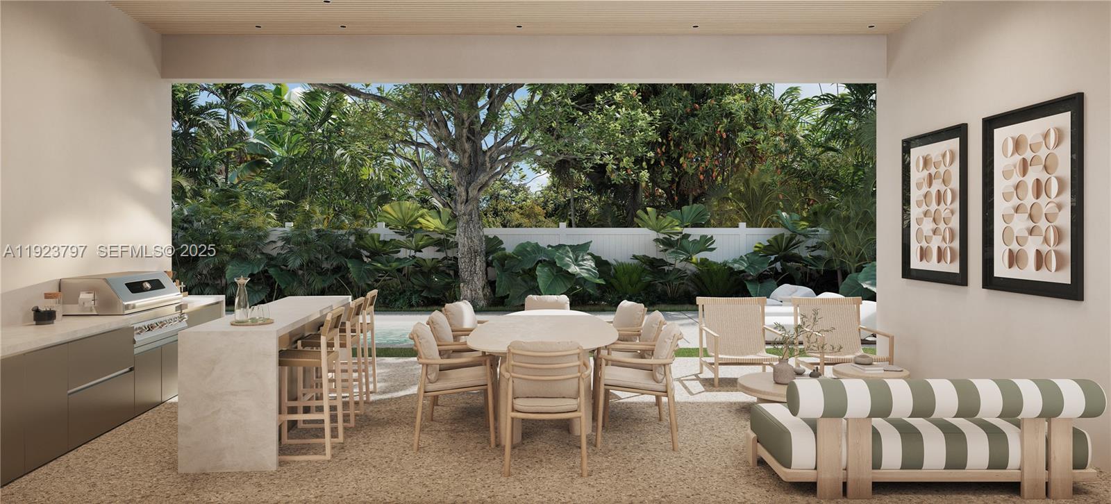 188 Cherokee Street Miami Springs, FL 33166 - Photo 4 of 10 a view of a patio with a table and chairs next to a yard