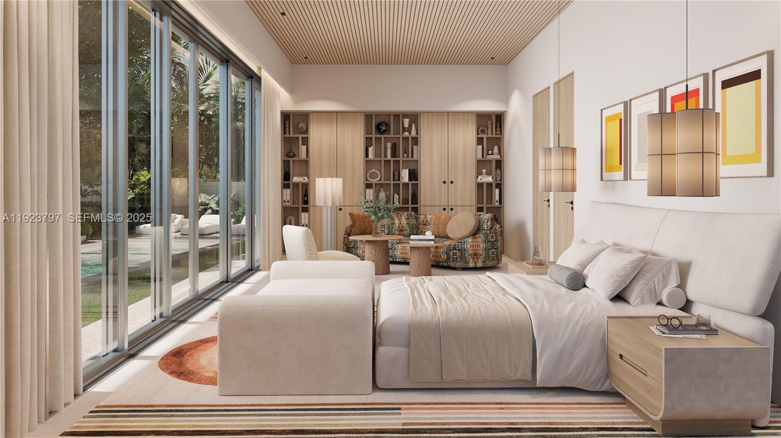 188 Cherokee Street Miami Springs, FL 33166 - Photo 8 of 10 a bedroom with a balcony a bed and a large window with outer view