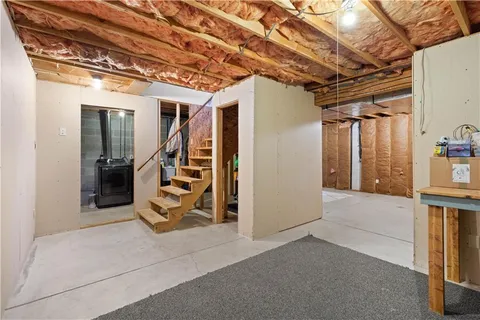 a view of an entryway with a room