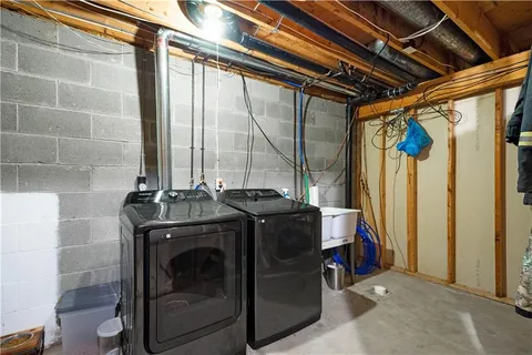 a view of a storage and utility room