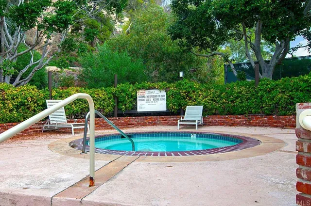 a park view with a seating space