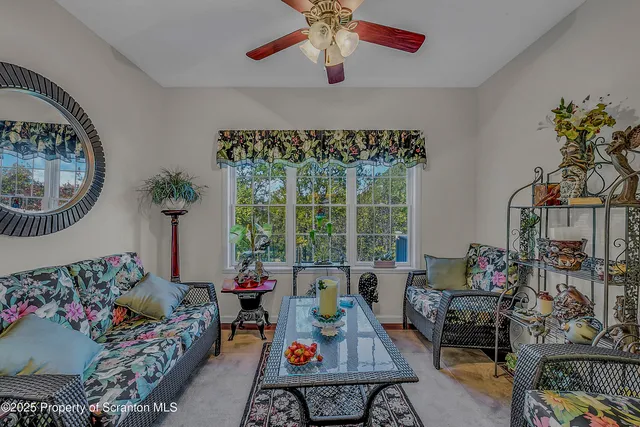 a room with furniture and a potted plant