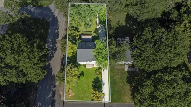 an aerial view of garden