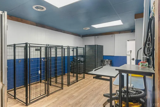 a storage room with washer and dryer