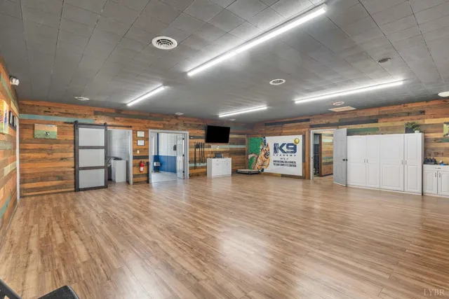 a view of a living room and dining room