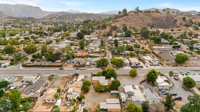 an aerial view of residential house with parking space