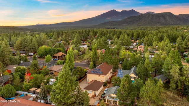 a view of a city with mountain