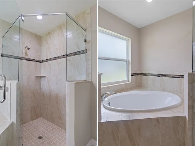 a bathroom with a bathtub