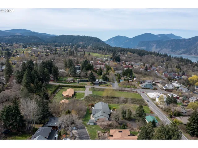 a view of a lake with mountains in the background